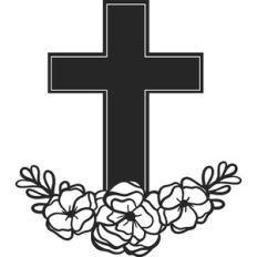 cross with flowers