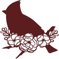 cardinal bird with flowers