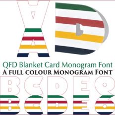qfd blanket colour card monogram font