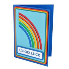 rainbow good luck layered stencil card