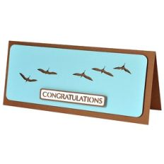 flying away congratulations layered slim stencil card