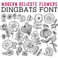 cg modern delicate flowers dingbats
