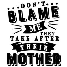 don't blame me take after mother