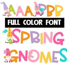 spring gnomes color font