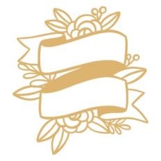 double line floral ribbon banner