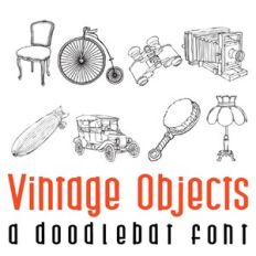 vintage objects doodlebat font