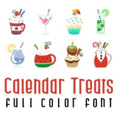 calendar treats full color font