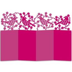 birds and roses accordion card