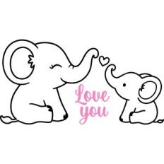 mom and baby elephant - love you
