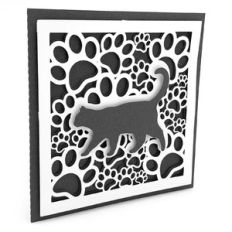 cat and paws square card