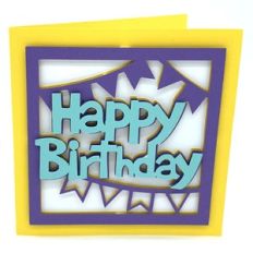happy birthday and flags card