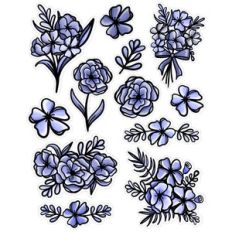 blue flower sticker sheet