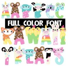kawaii treats color font