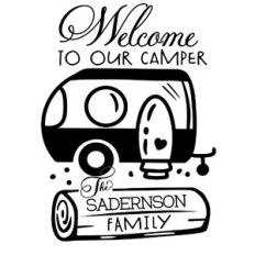 welcome to our camper custom family name frame