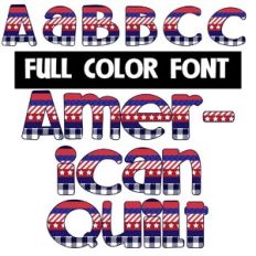 american quilt color font