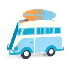 vw van with surfboard box card