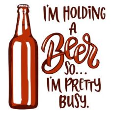 holding a beer