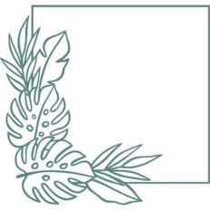 tropical leaf square frame