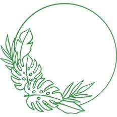 tropical leaf circle frame