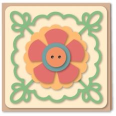 card flower button 4x4 scallop