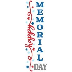 happy memorial day vertical sign