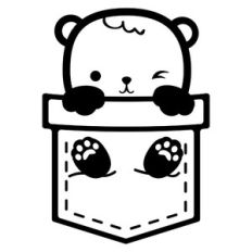 teddy bear in a pocket