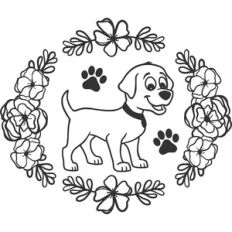 cute dog with flowers