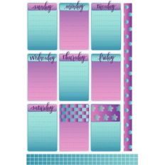daily planner turquoise calendar stickers