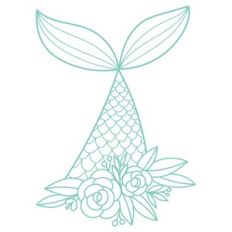 mermaid tail floral frame