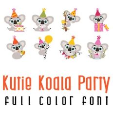 kutie koala party full color font