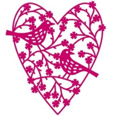 birds and roses heart