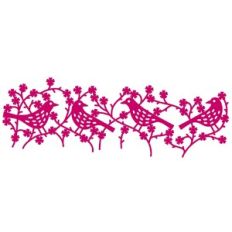 birds and roses repeating border
