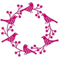 birds and roses wreath garland frame