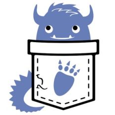 cute monster in a pocket