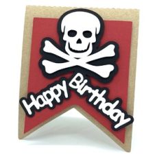 happy birthday pirate flag card