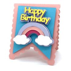 happy birthday rainbow flag card