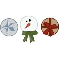 star snowman and bow tags
