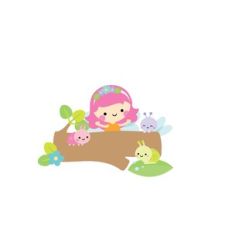 fairy on log - fairy garden