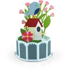decagon pop up card birdhouse