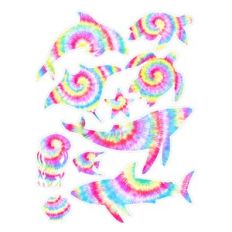 rainbow tie-dye underwater animal stickers