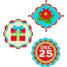 christmas circle labels