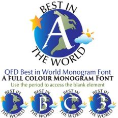 qfd best in the world color monogram font