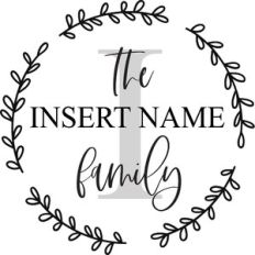 family monogram wreath design