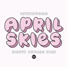 dtc april skies retro layered font