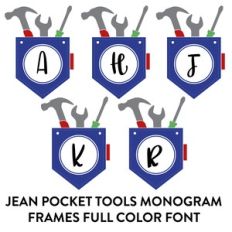 jean pocket tools monogram frame full color font