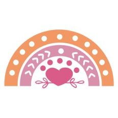 heart rainbow boho design