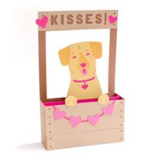 dog kissing booth box card