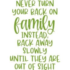 never turn your back on family
