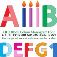qfd block colour monogram font