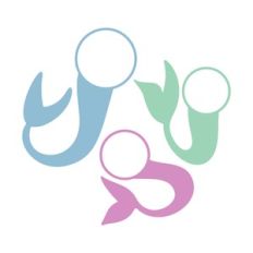 mermaid monogram frame